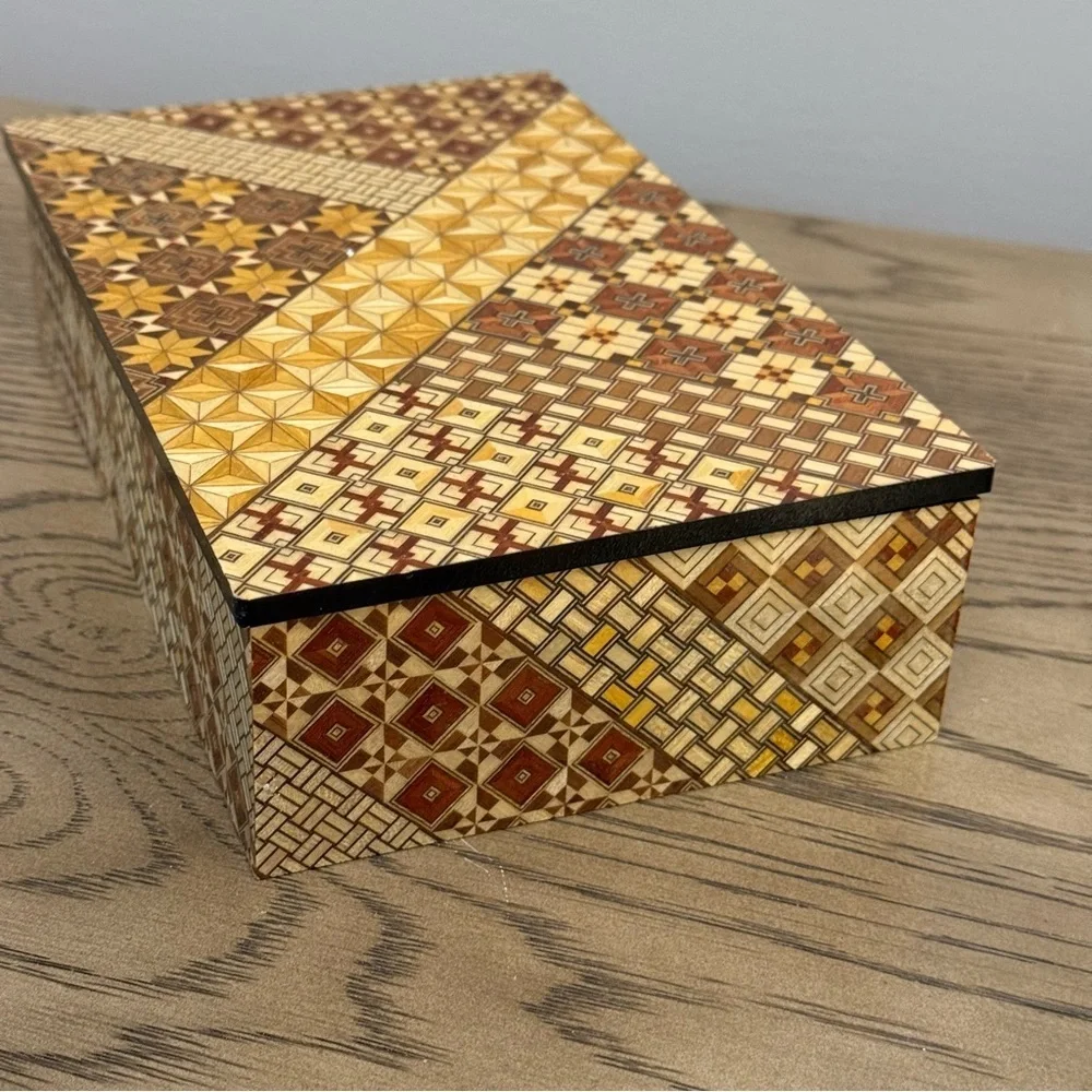 Intricate Brown and Tan Decorative Box
